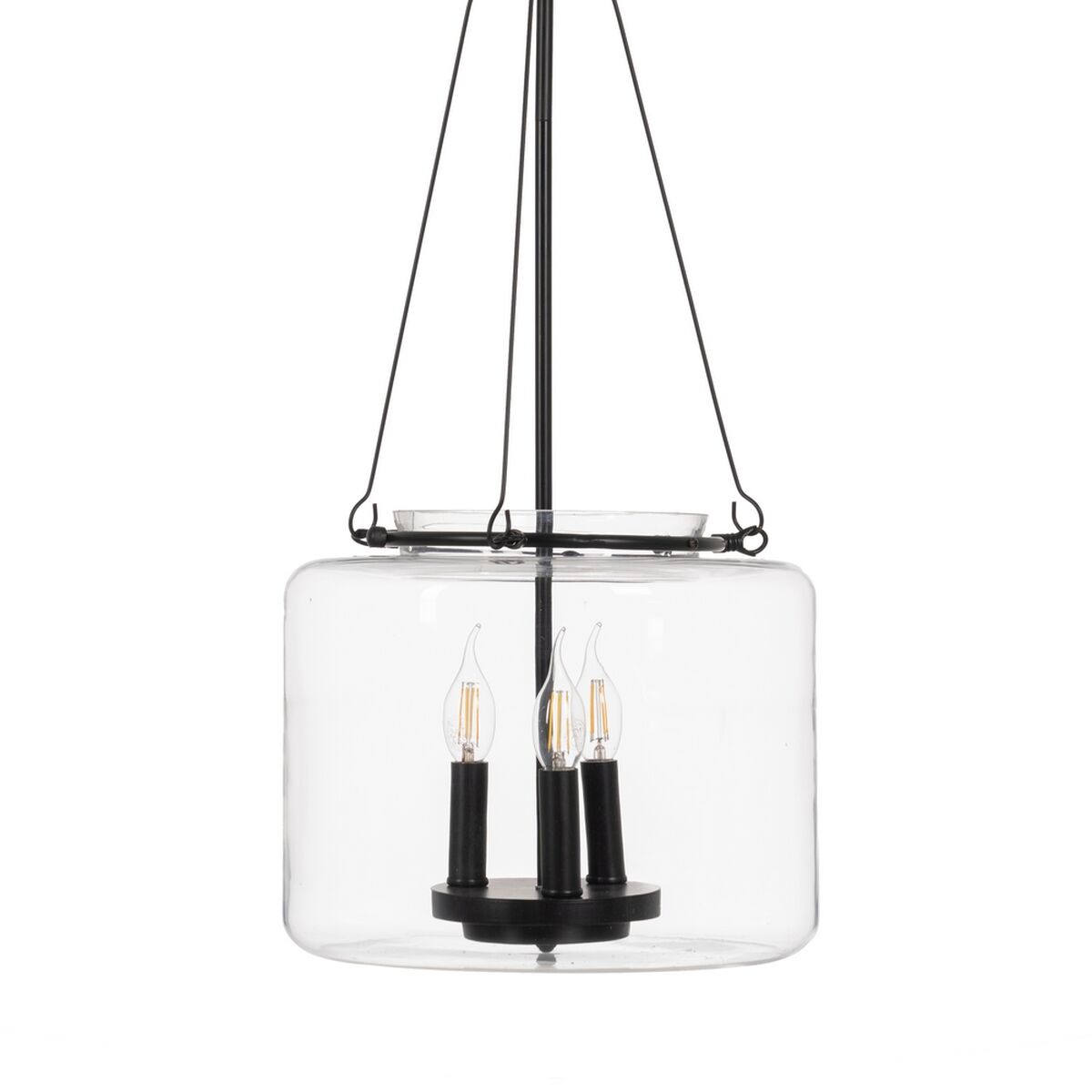 Candeeiro de teto Preto Cristal Ferro 220-240 V 35 x 35 x 72 cm