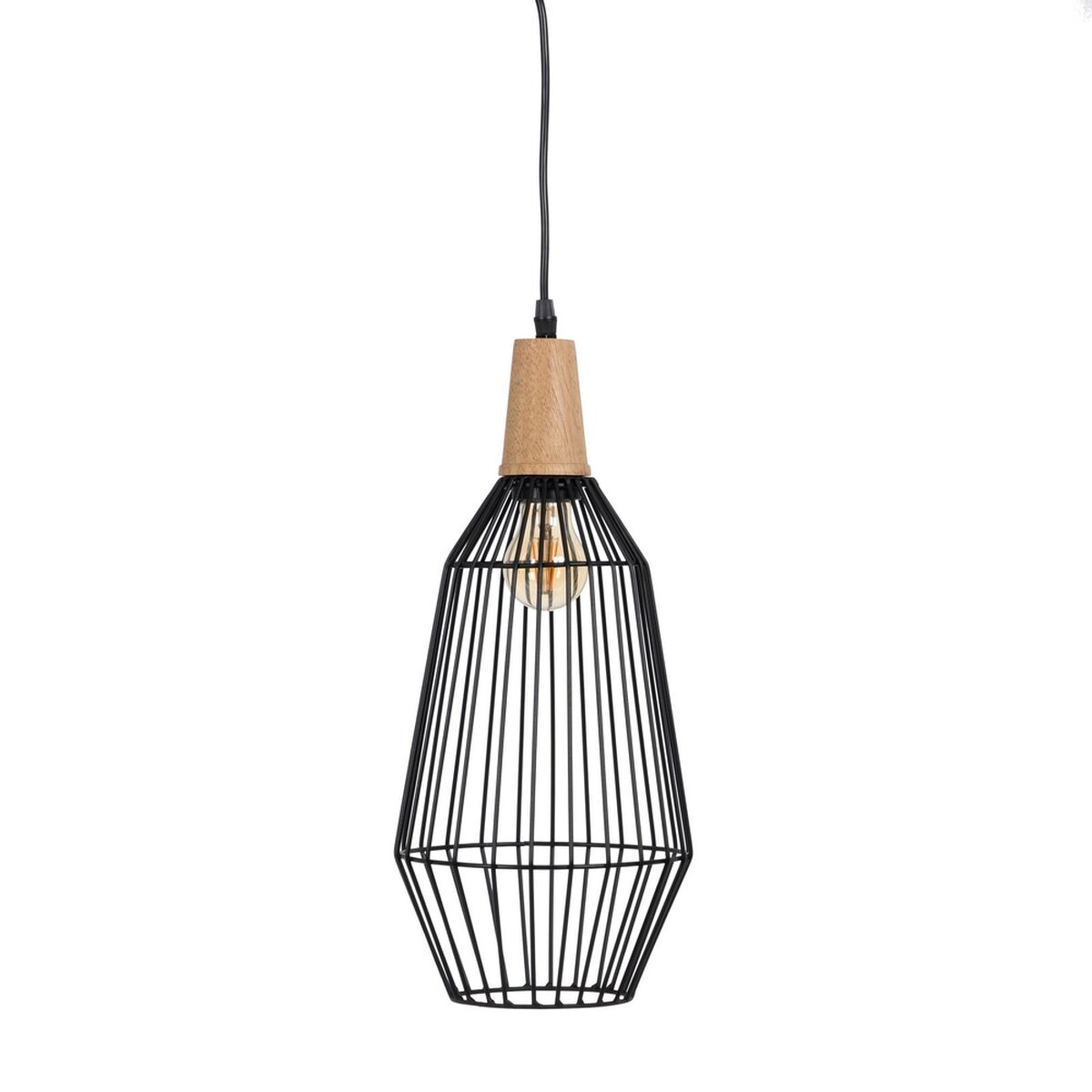 Candeeiro de teto Preto Natural Madeira Ferro 220-240 V 20 x 19,5 cm