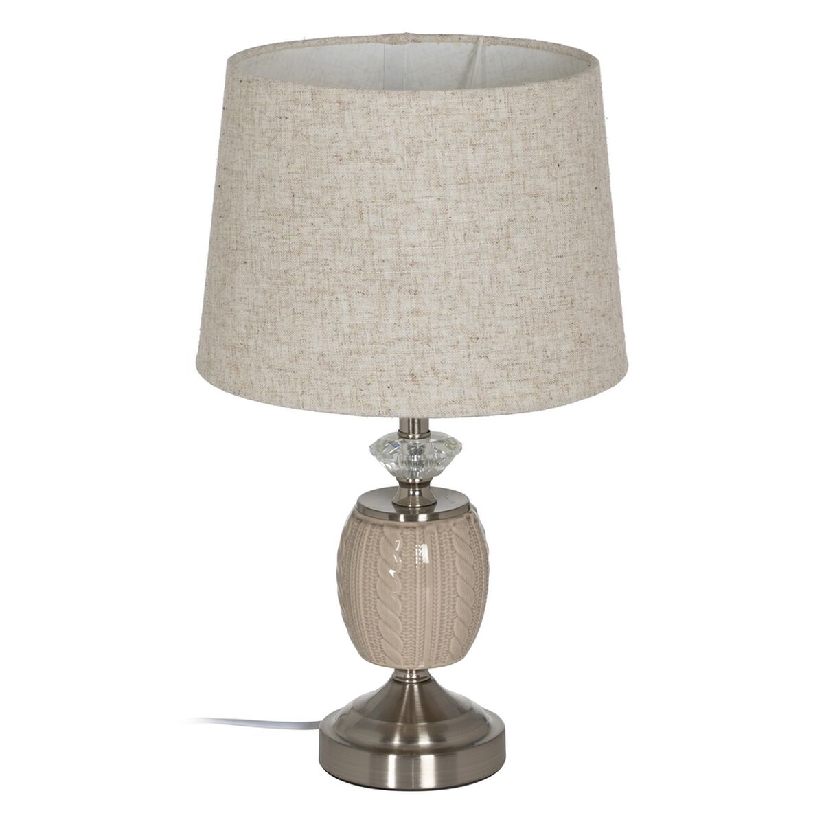 Lâmpada de mesa Bege Prateado Metal Cristal 10 W 220 V 27 x 27 x 45 cm