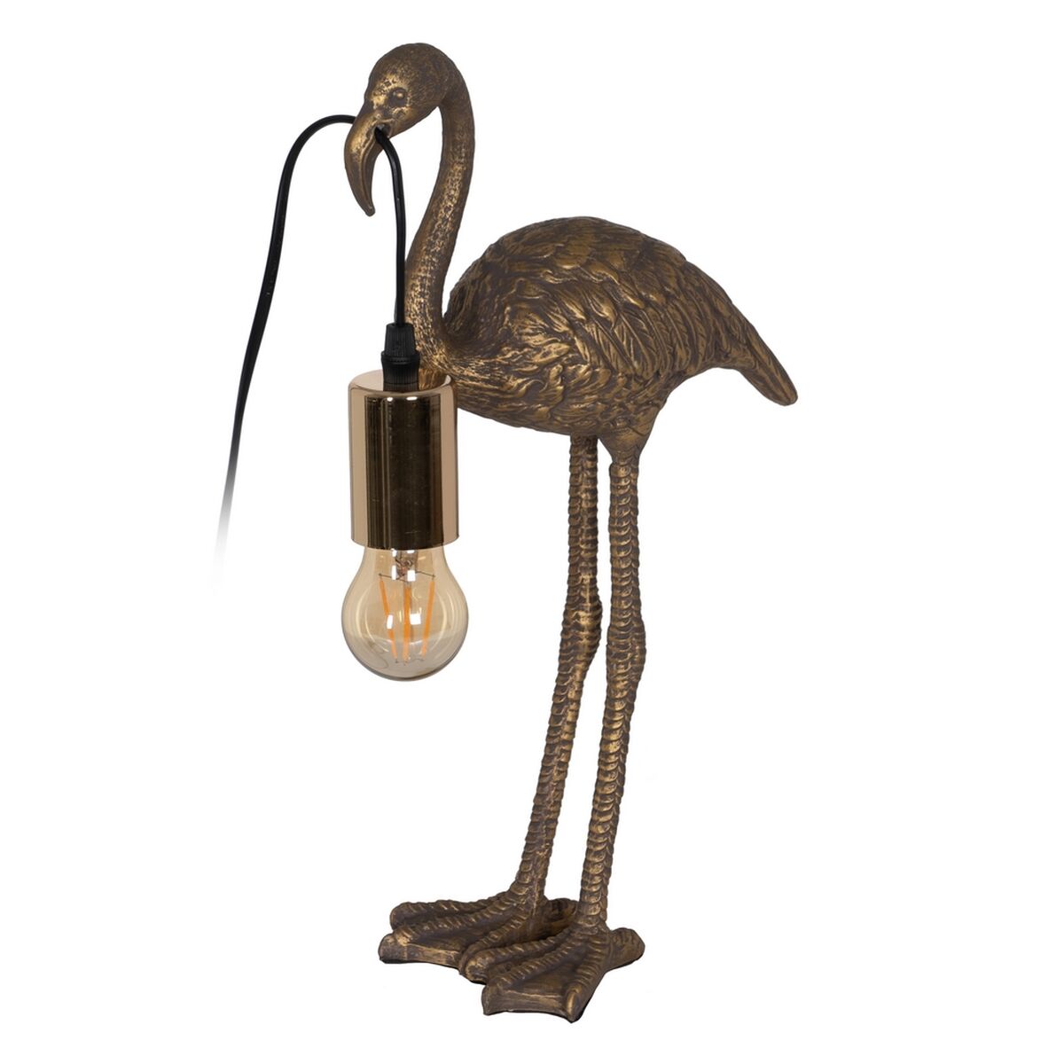 Lâmpada de mesa Flamingo Dourado Poliresina 40 W 220-240 V 23 x 11,5 x 39,5 cm
