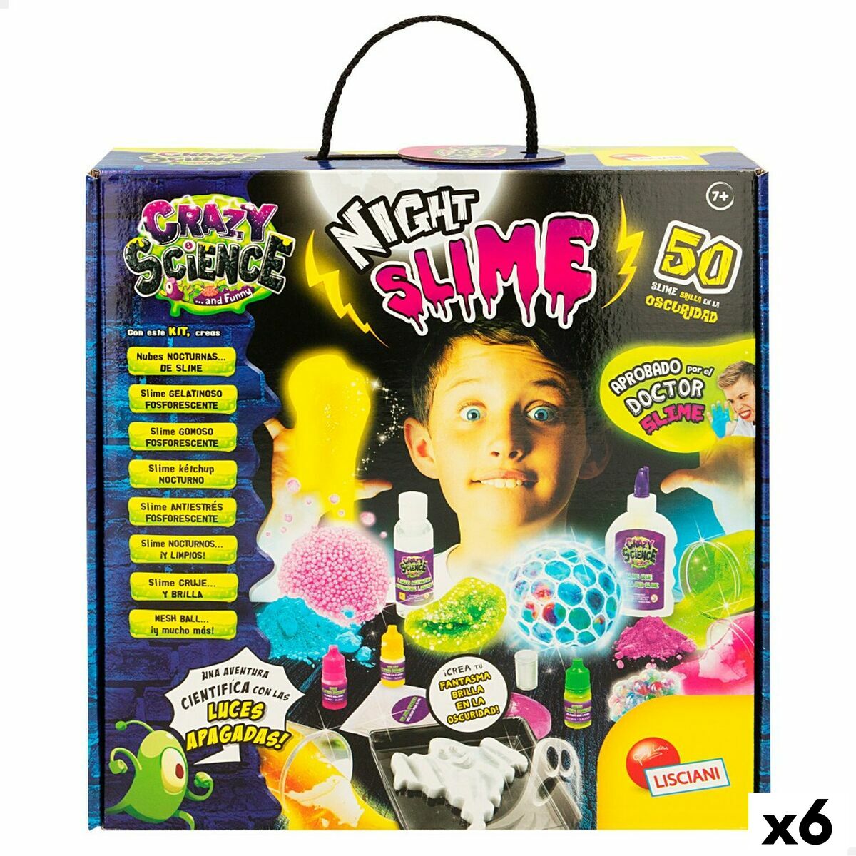 Jogo de Ciência Lisciani Giochi Night Slime ES (6 Unidades)