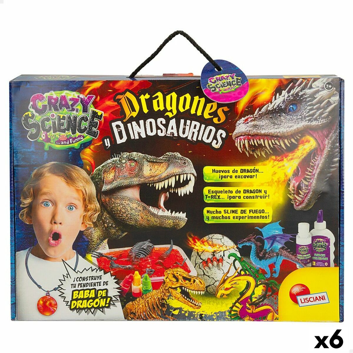 Jogo de Ciência Lisciani Giochi Dragones y dinosaurios ES (6 Unidades)