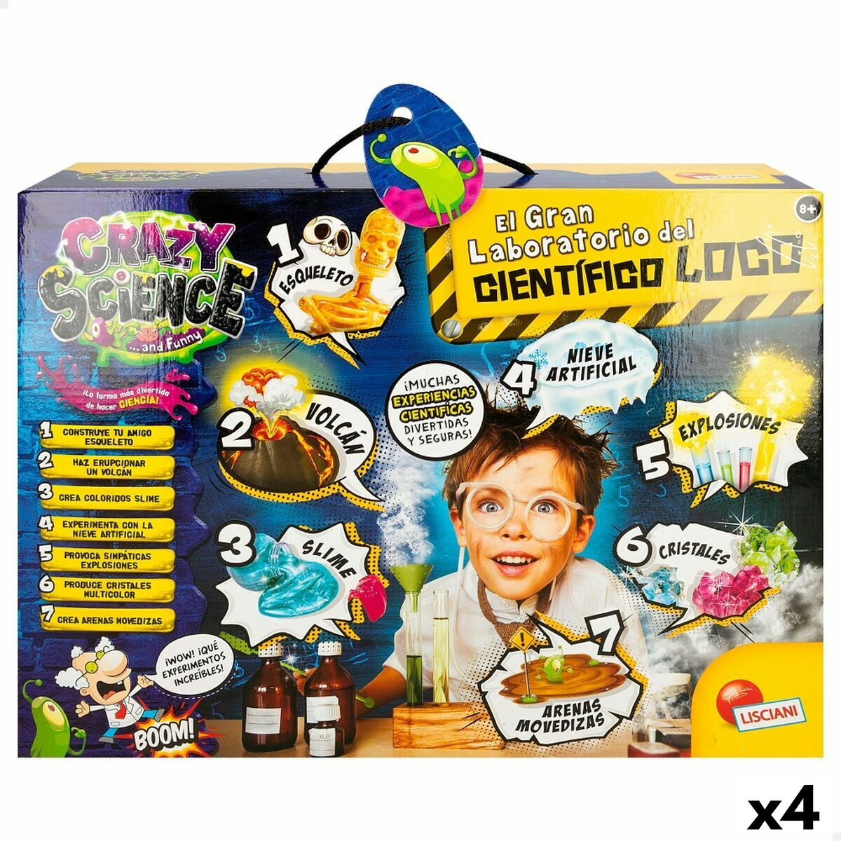 Jogo de Ciência Lisciani Giochi El gran laboratorio del científico loco ES (4 Unidades)