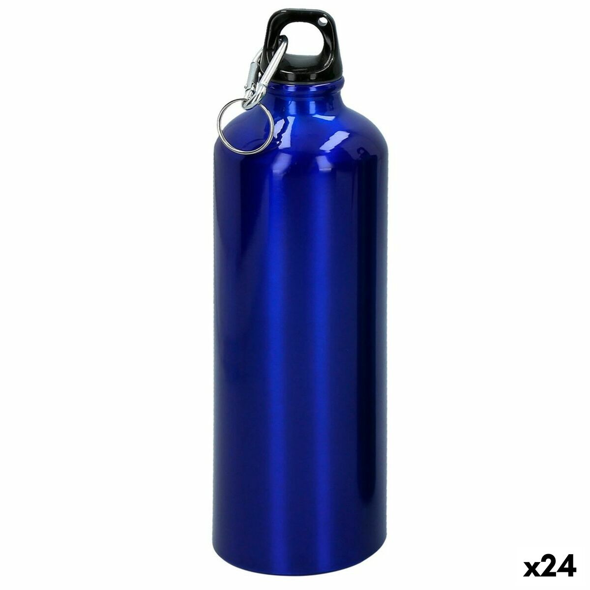 Garrafa de água Aktive 750 ml Mosquetão Alumínio 7 x 25 x 7 cm (24 Unidades)