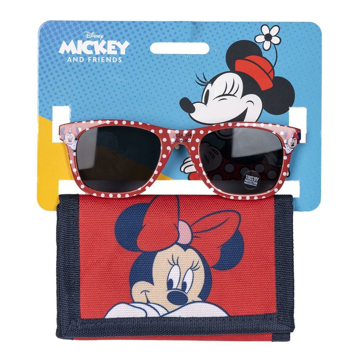 Conjunto de óculos de sol e carteira Minnie Mouse 2 Peças Vermelho