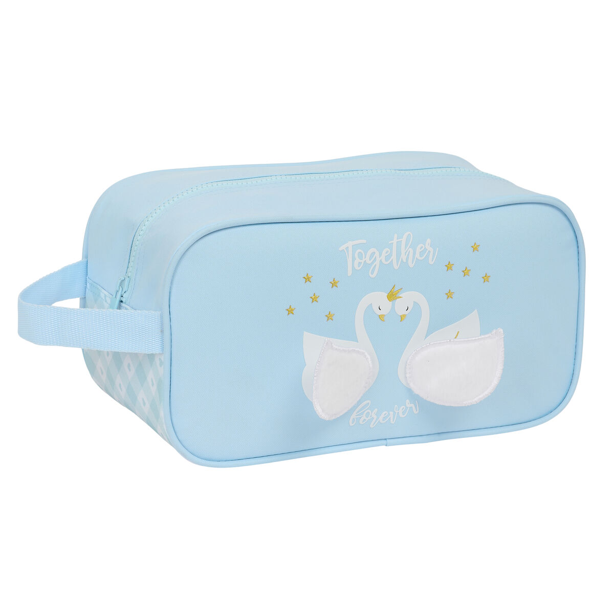 Bolsa para Sapatos de Viagem Glow Lab Cisnes Azul Claro 29 x 15 x 14 cm