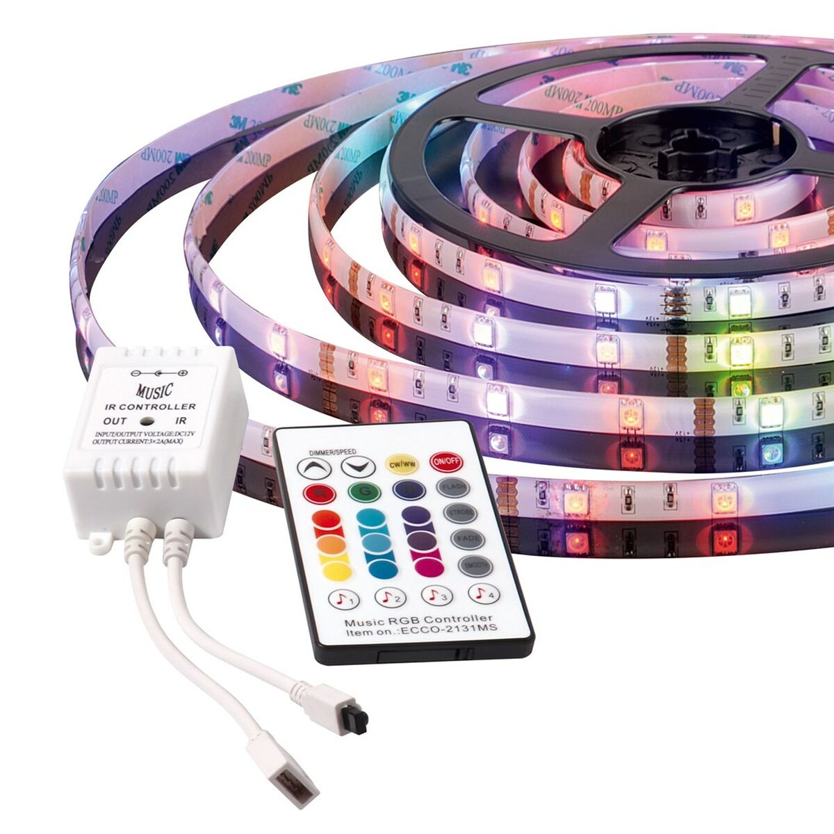 Tiras LED Activejet AJE-LED MUSIC STRIPE Branco Preto Multicolor Branco quente G 7 W 180 Lm