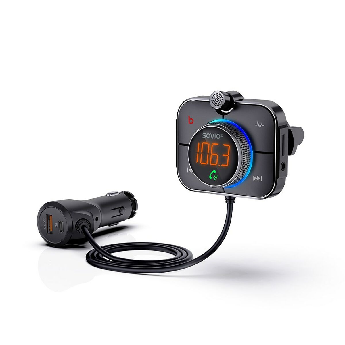 Reprodutor MP3 e Transmissor FM para Auto Savio TR-14