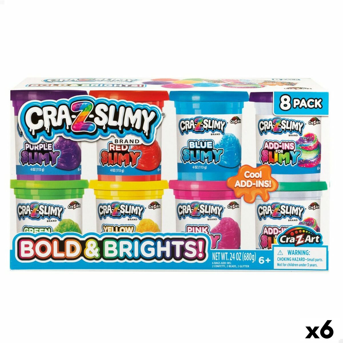 Jogo de Plasticina Cra-Z-Art Bold&Brights (6 Unidades) Slime
