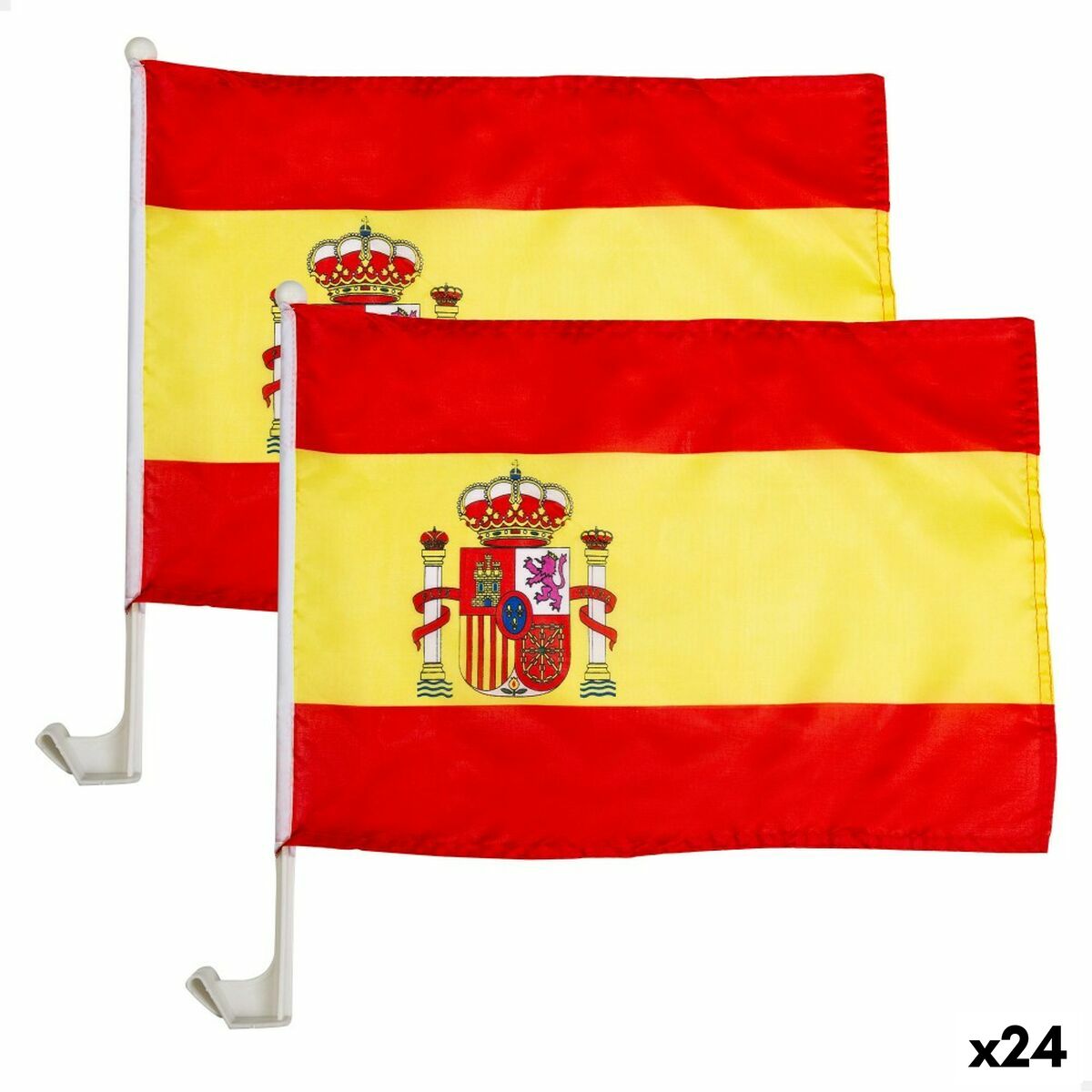 Suporte de bandeira para automóvel Colorbaby 45 x 30 cm Espanha 2 Peças (24 Unidades)