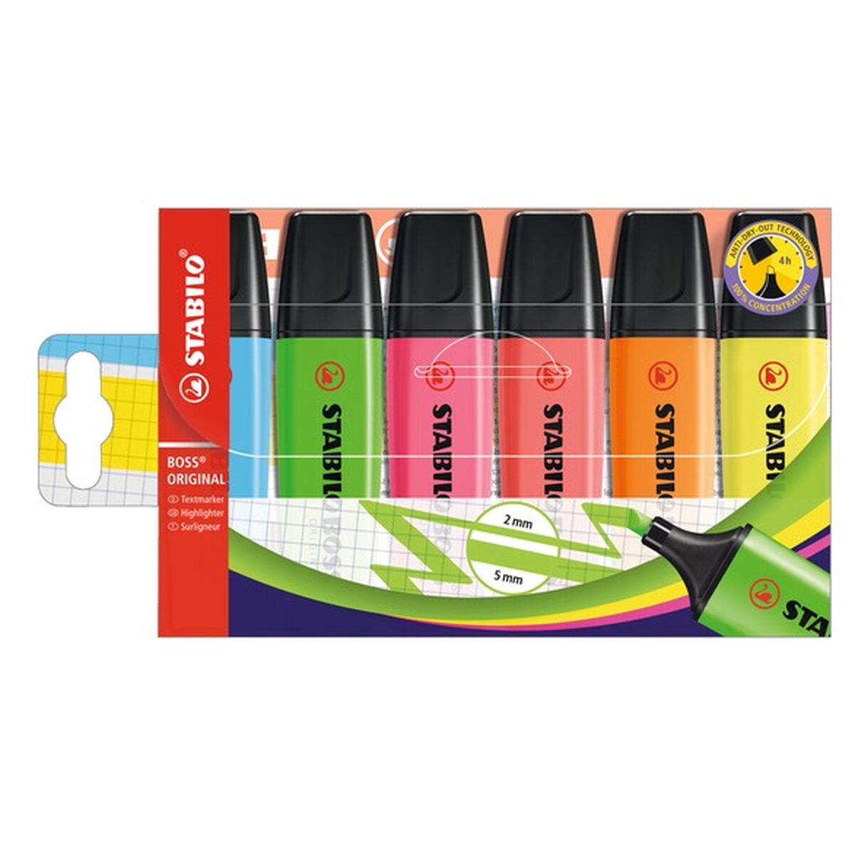 Conjunto de Marcadores Fluorescentes Stabilo 70/6 Multicolor (6 Unidades)