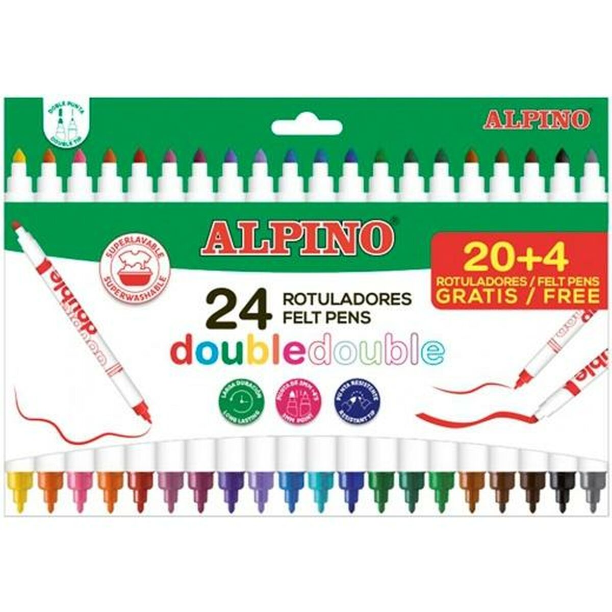 Rotuladores Alpino Multicolor 24 Peças