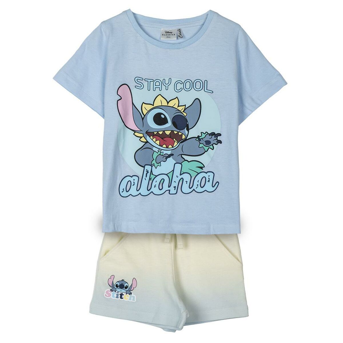 Pijama Infantil Stitch Azul Claro