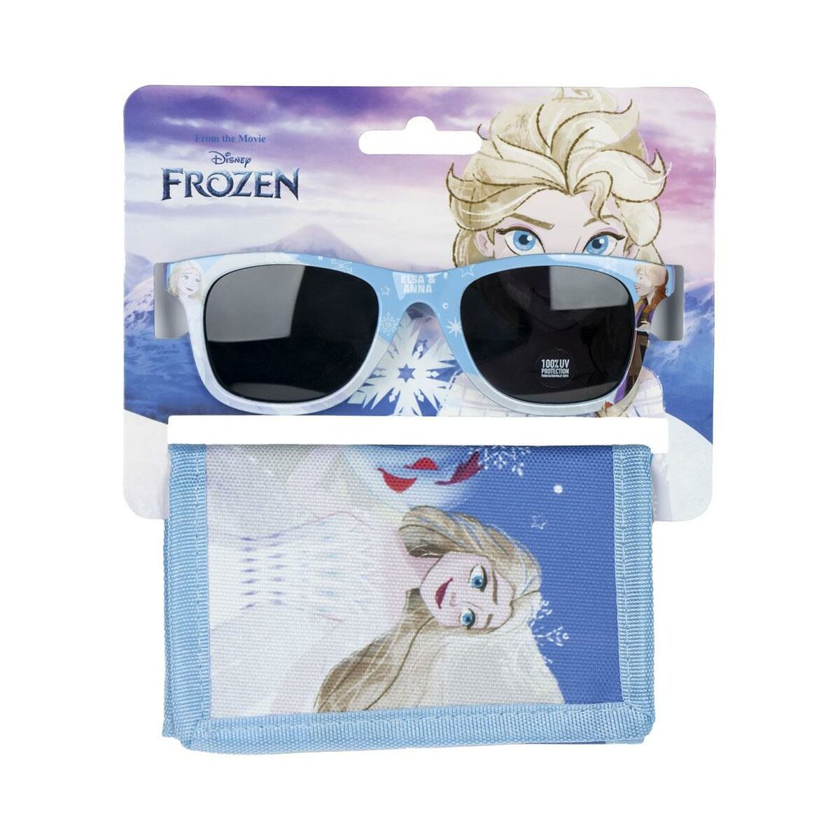 Conjunto de óculos de sol e carteira Frozen Azul