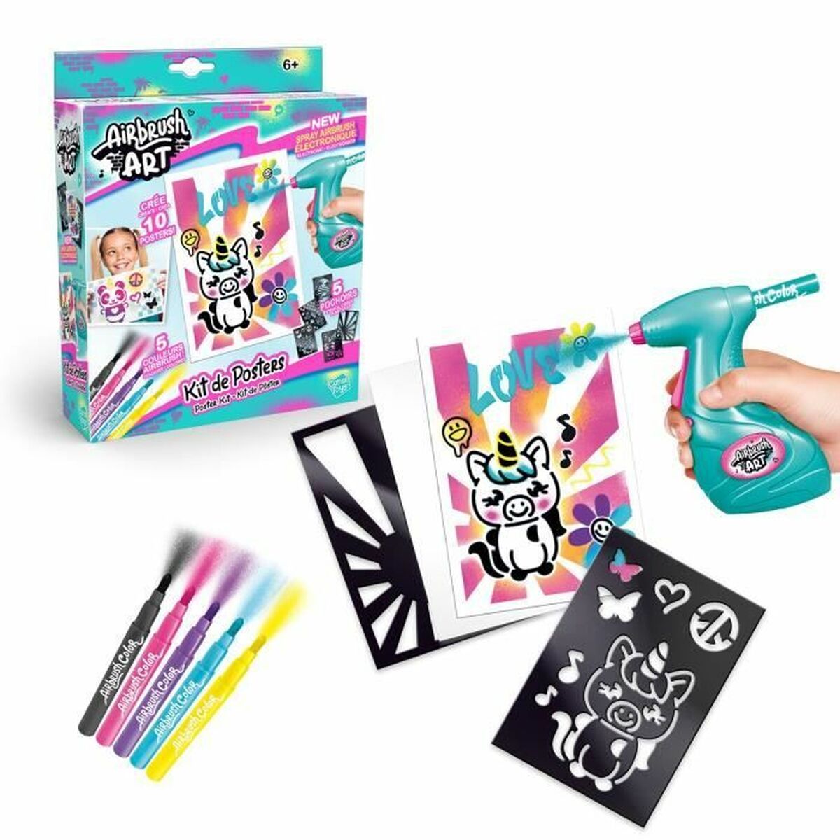 Conjunto de pintura Canal Toys Airbrush Art Poster Creation Branco 20 x 6 x 25 cm