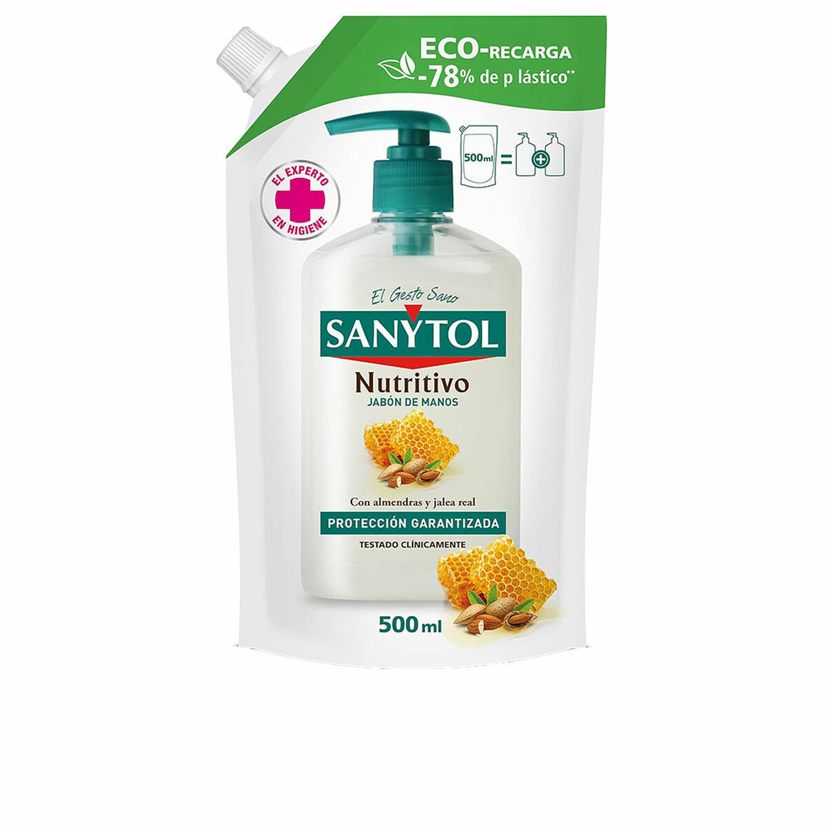 Sabonete de Mãos Sanytol Sanytol Recambio Eco 500 ml Antibacteriano Nutritivo Recarga