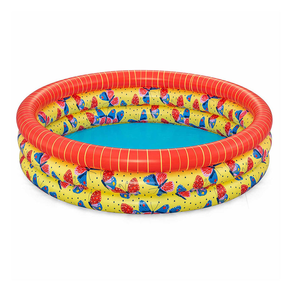 Bestway Piscina Inflável Infantil 3 Anéis Borboletas 168x38 cm +2 Anos Jardim 51202