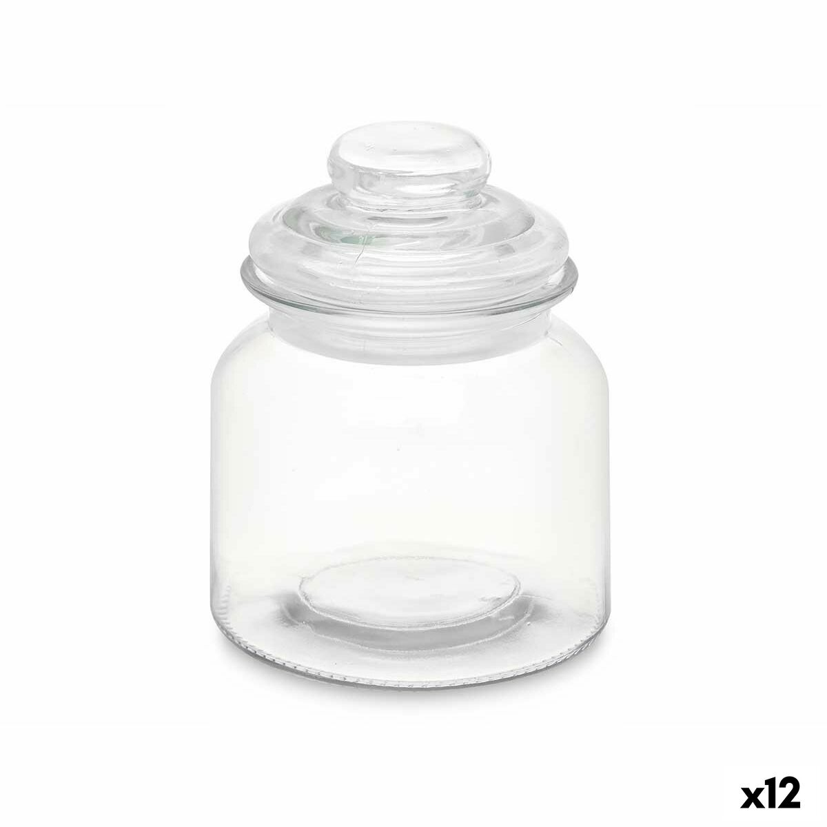 Frasco Vivalto Transparente 600 ml Com tampa (12 Unidades)