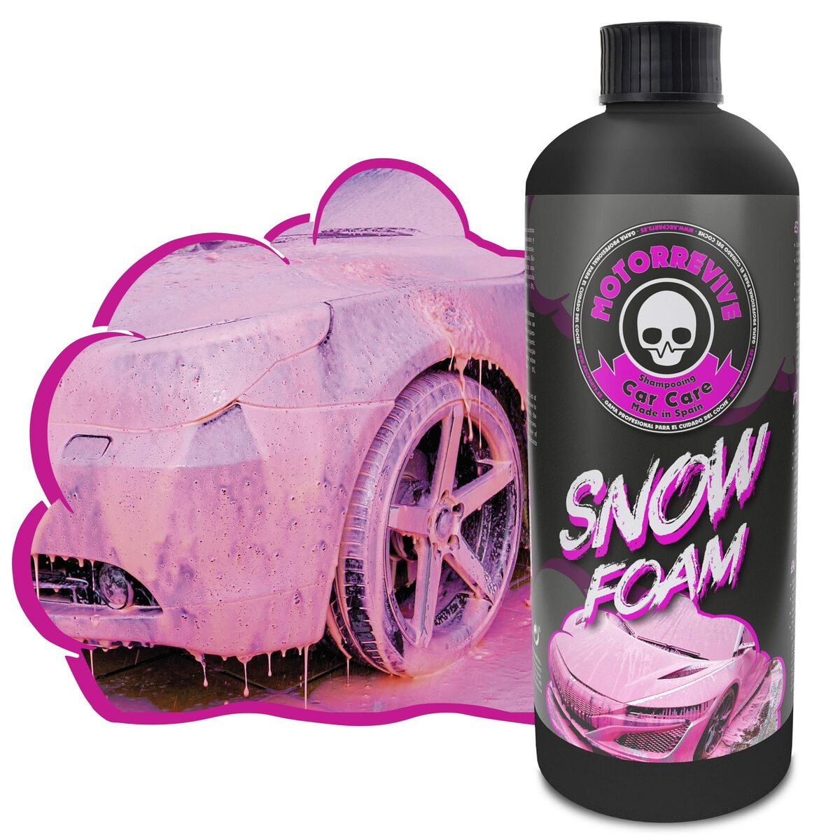Detergente para automóvel Motorrevive Snow Foam Concentrado 500 ml Cor de Rosa