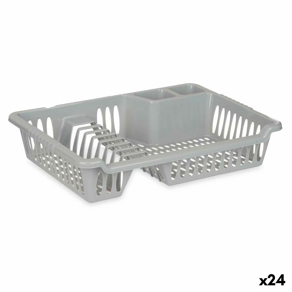 Escorredor de Louça Kinvara Prateado 40 x 8 x 29,5 cm (24 Unidades)