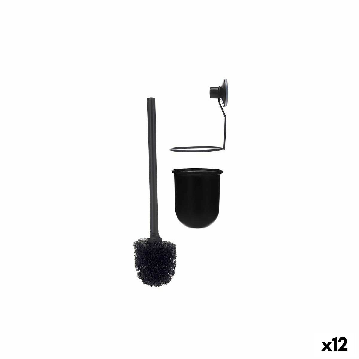 Piaçaba Berilo Preto Aço ABS 10 x 36 x 10 cm (12 Unidades)