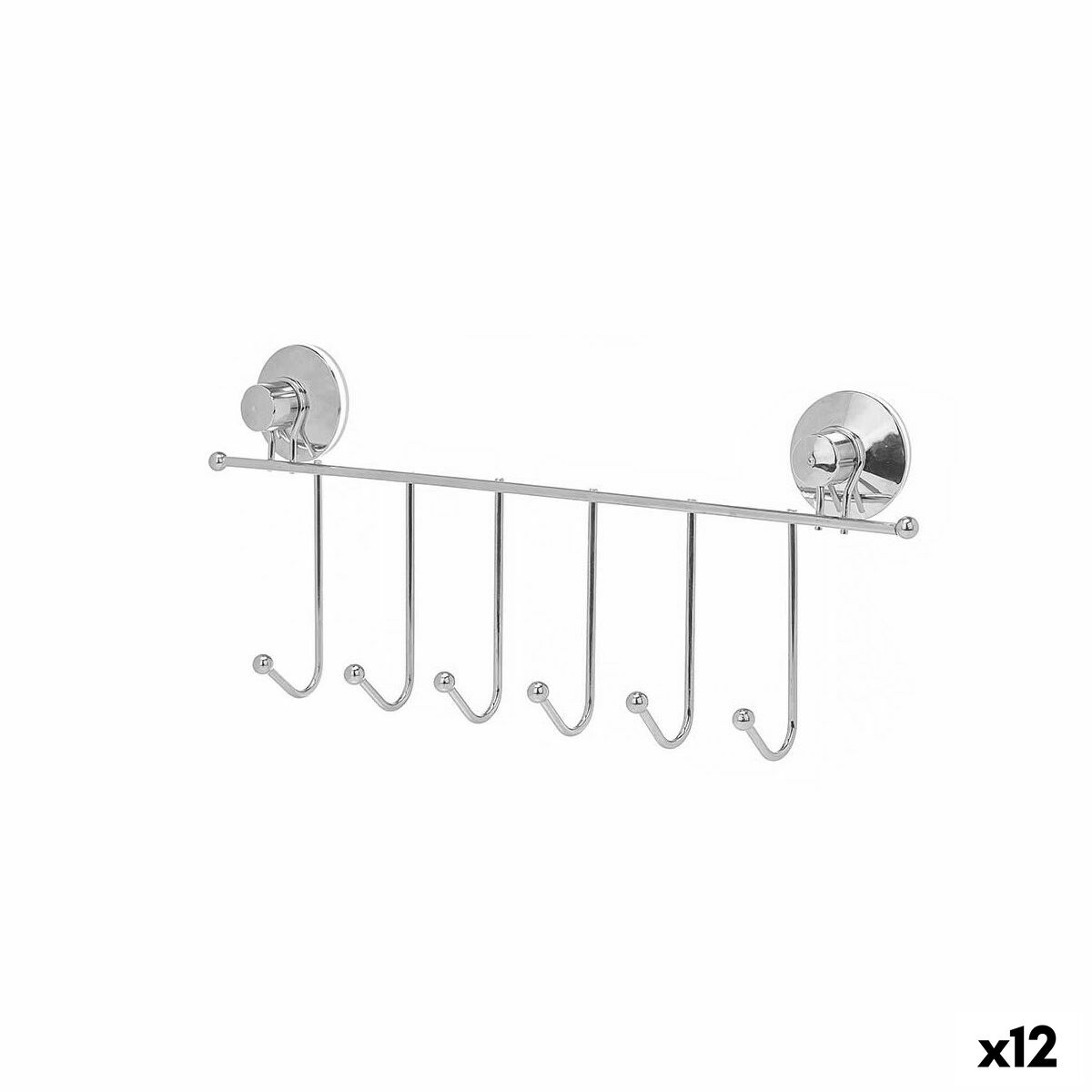 Ganchos para Portas Berilo Metal Aço ABS 39 x 16 x 4,5 cm (12 Unidades)