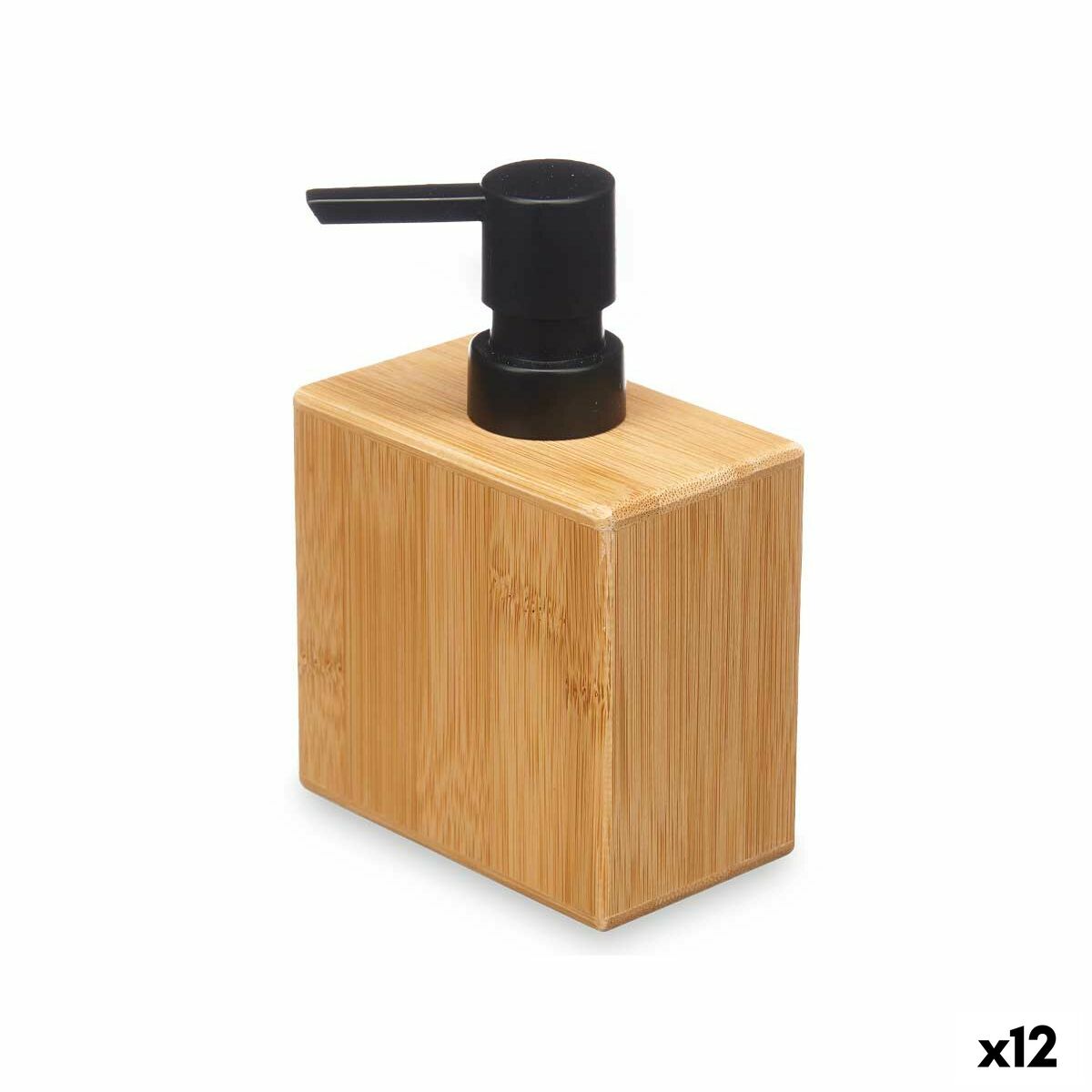 Dispensador de Sabão Berilo Preto Bambu Plástico 9,7 x 15 x 5,8 cm (12 Unidades)