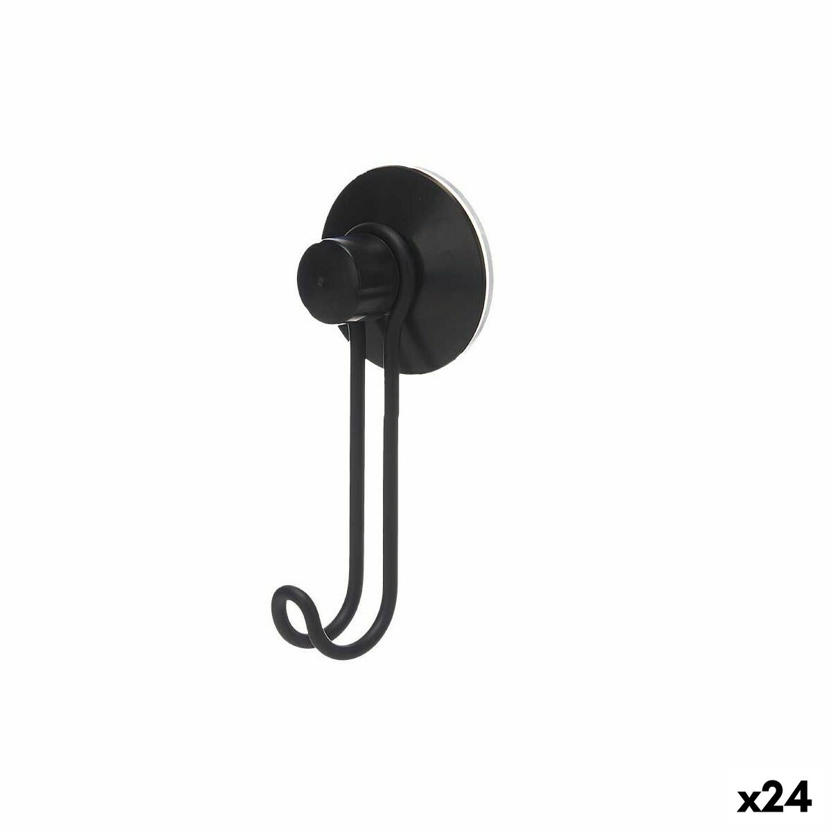 Gancho para pendurar Berilo Preto Aço ABS 6 x 13 x 4 cm (24 Unidades)