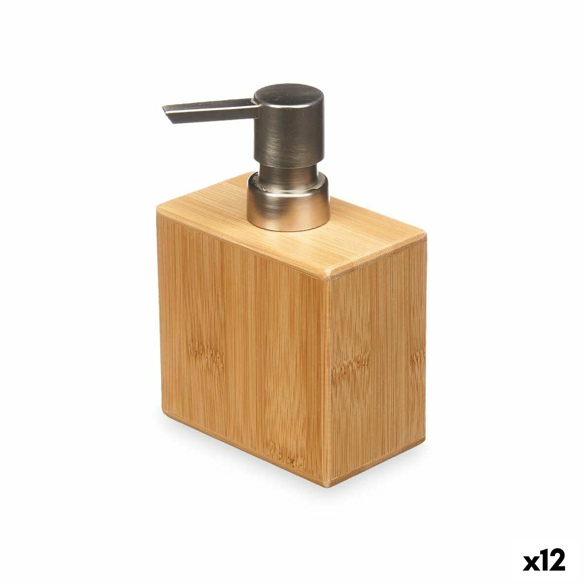Dispensador de Sabão Berilo Prateado Bambu Plástico 9,7 x 15 x 5,8 cm (12 Unidades)
