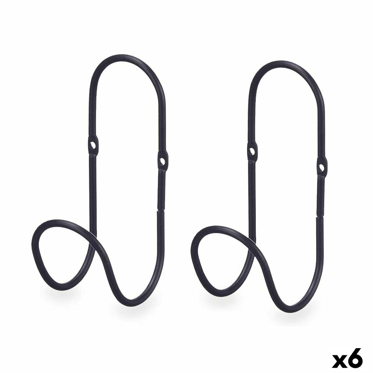 Cabides Gift Decor Preto Metal Conjunto 2 Peças (6 Unidades)