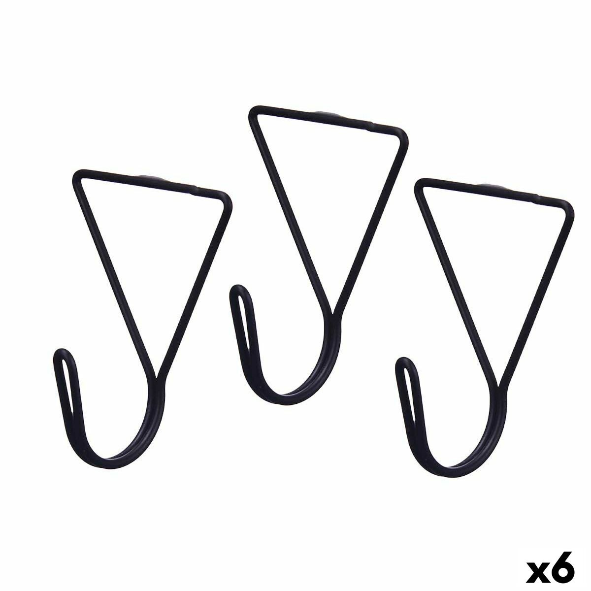 Cabides Gift Decor Preto Metal Triangular Conjunto 3 Peças (6 Unidades)