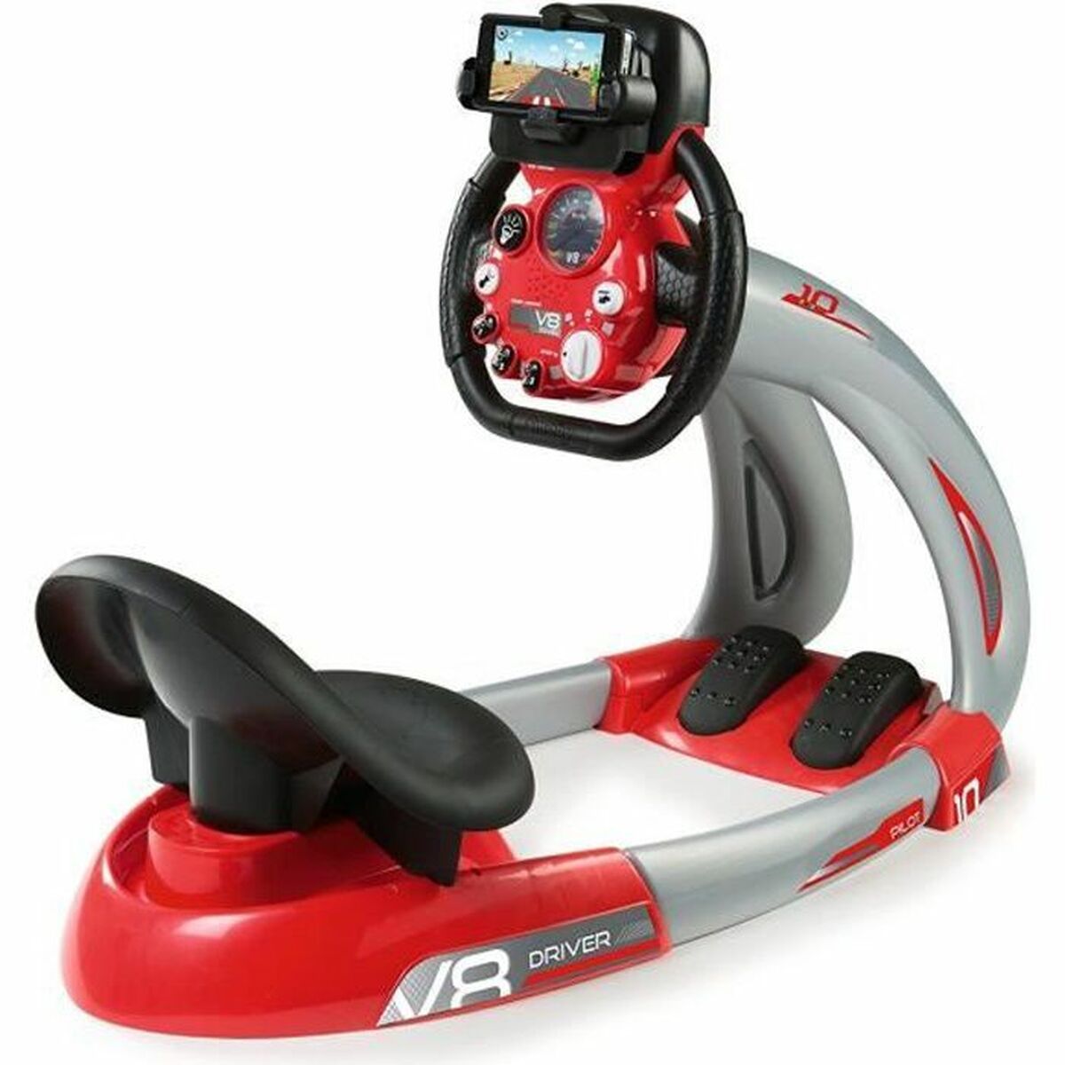 Simulador de condução Smoby Pilot V8 Driver + Holder Cinzento