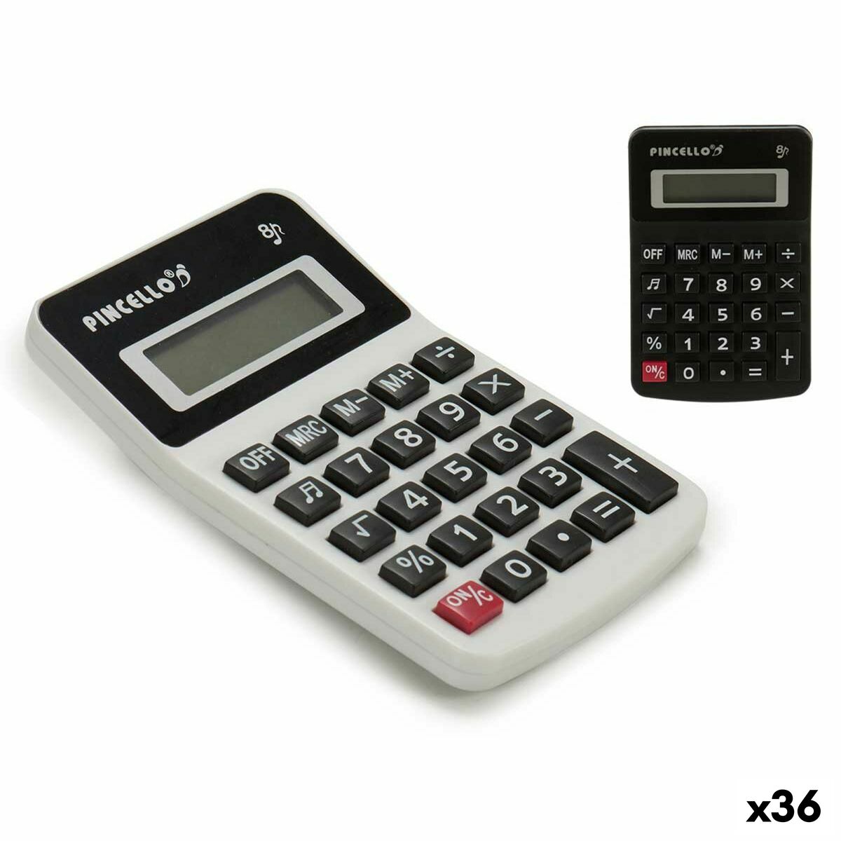 Calculadora Pincello Branco Preto Plástico 7,5 x 2,5 x 11,5 cm Solar Pequeno (36 Unidades)