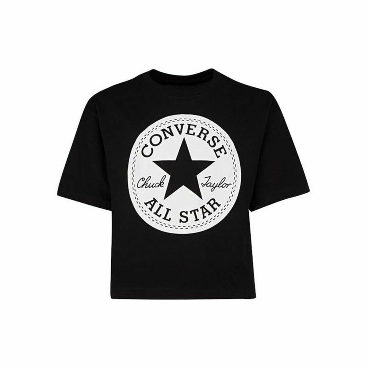 Camisola de Manga Curta Infantil Converse Preto