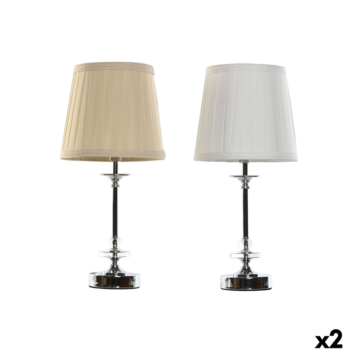 Lâmpada de mesa Home ESPRIT Branco Bege Metal 25 W 220 V 20 x 20 x 43 cm (2 Unidades)