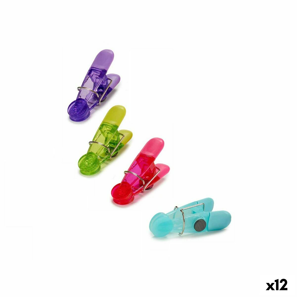 Molas para Fechar Sacos Kinvara Azul Vermelho Verde Roxo Multicolor Metal Borracha natural Plástico Íman Magnético 4 Peças