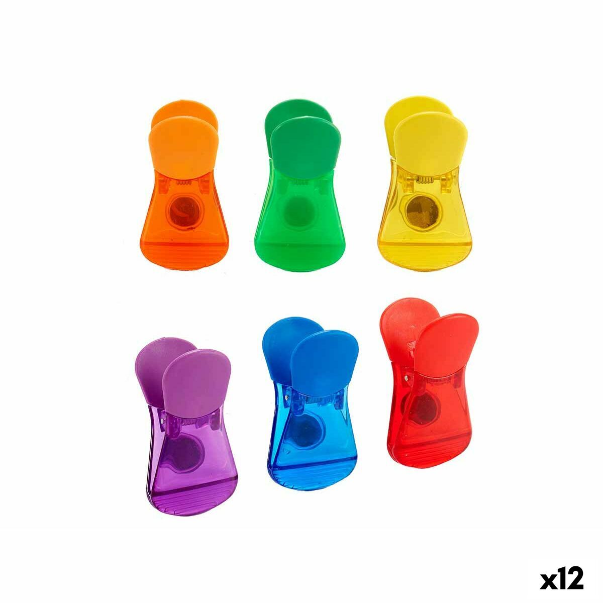 Molas para Fechar Sacos Kinvara Amarelo Azul Vermelho Verde Roxo Multicolor Laranja Metal Plástico Magnético 6 Peças