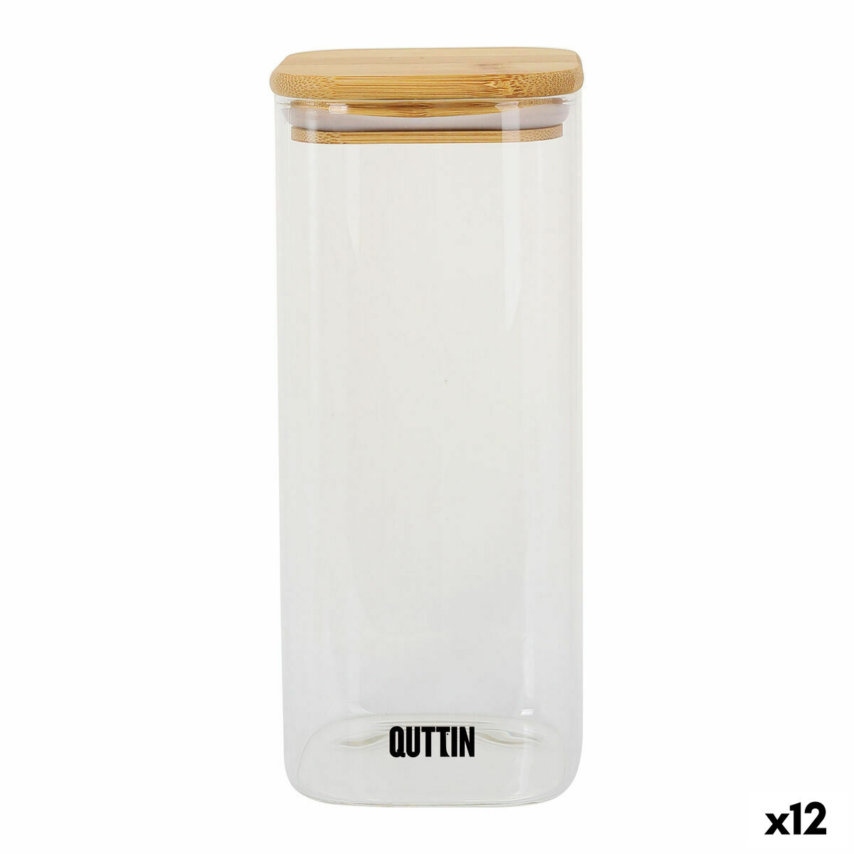 Recipiente para Conservar Alimentos Quttin Bambu Vidro de Borosilicato 1 L (12 Unidades)
