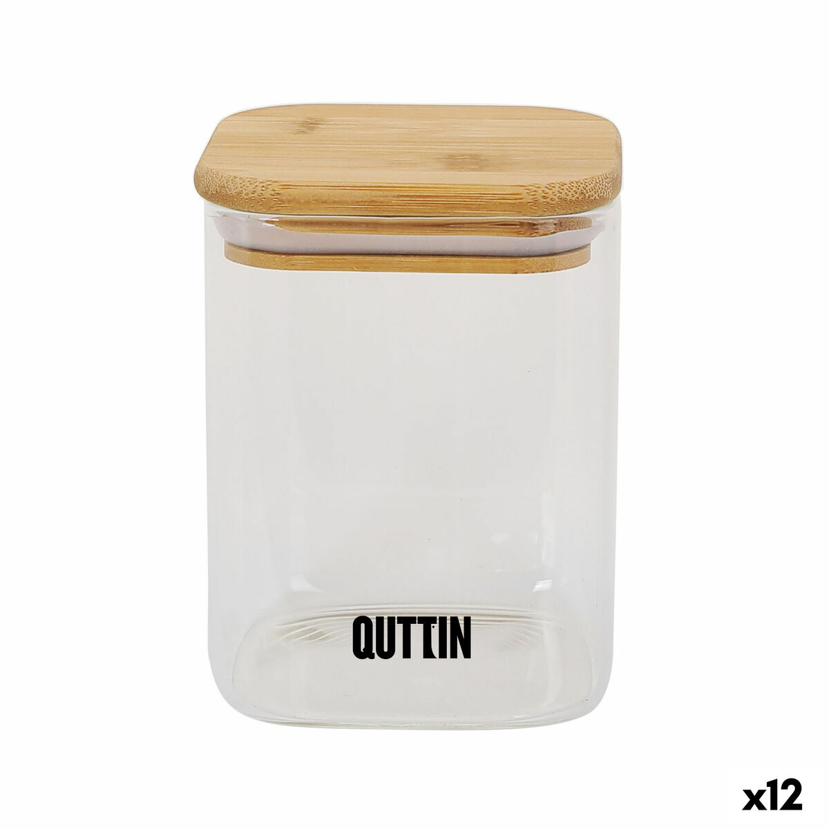 Recipiente para Conservar Alimentos Quttin Bambu Vidro de Borosilicato 480 ml (12 Unidades)