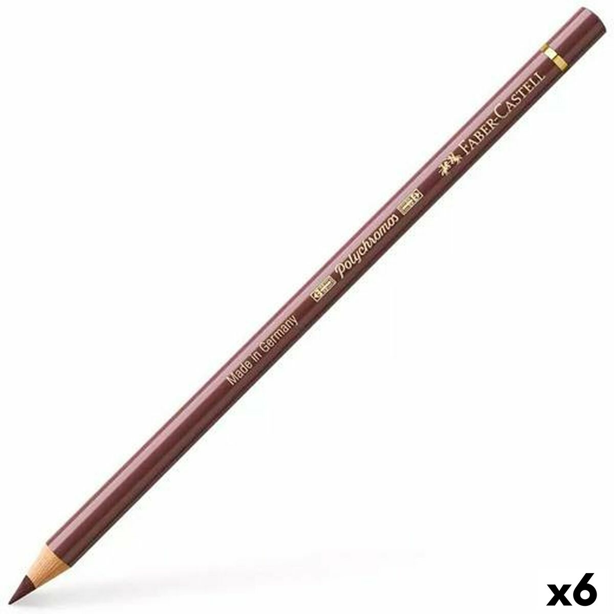 Lápis de cores Faber-Castell Polychromos 176 Van-Dyck Castanho (6 Unidades)