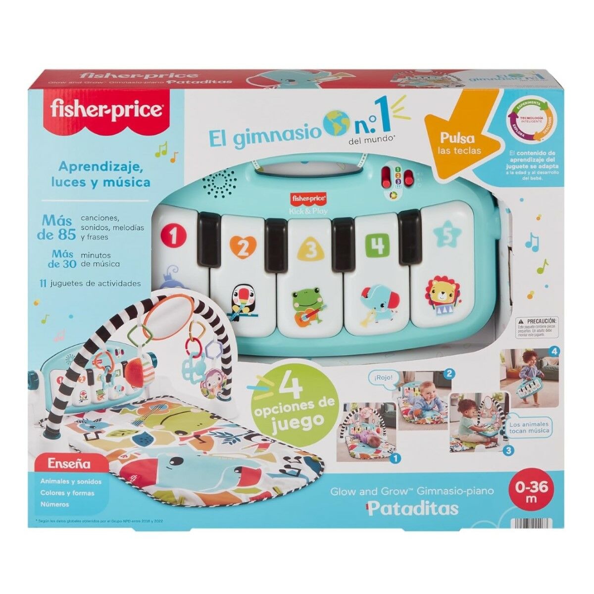 Tapete de jogos Fisher-Price Kick and Play Plástico Guizo Piano ES