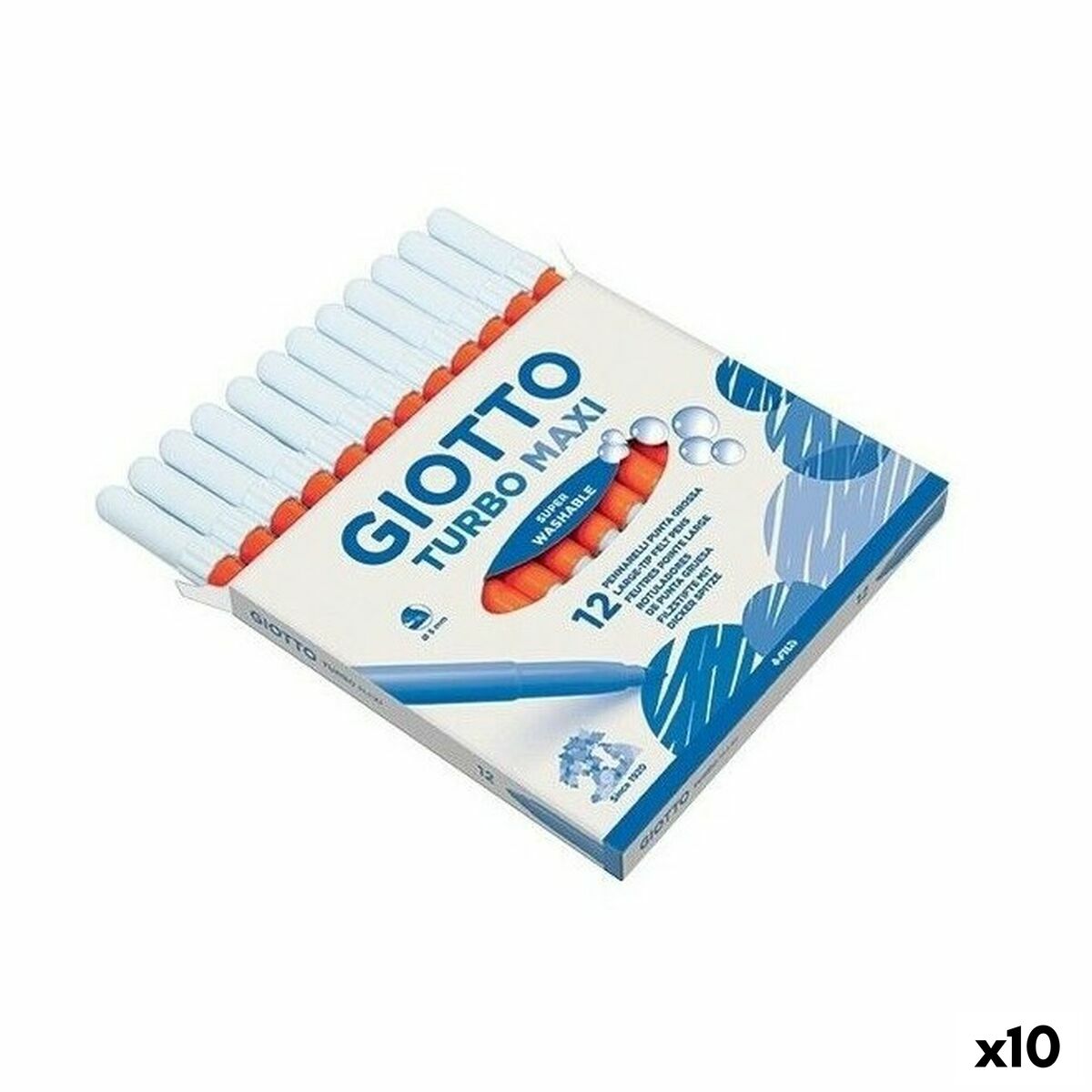 Conjunto de Canetas de Feltro Giotto Turbo Color Laranja (10 Unidades)
