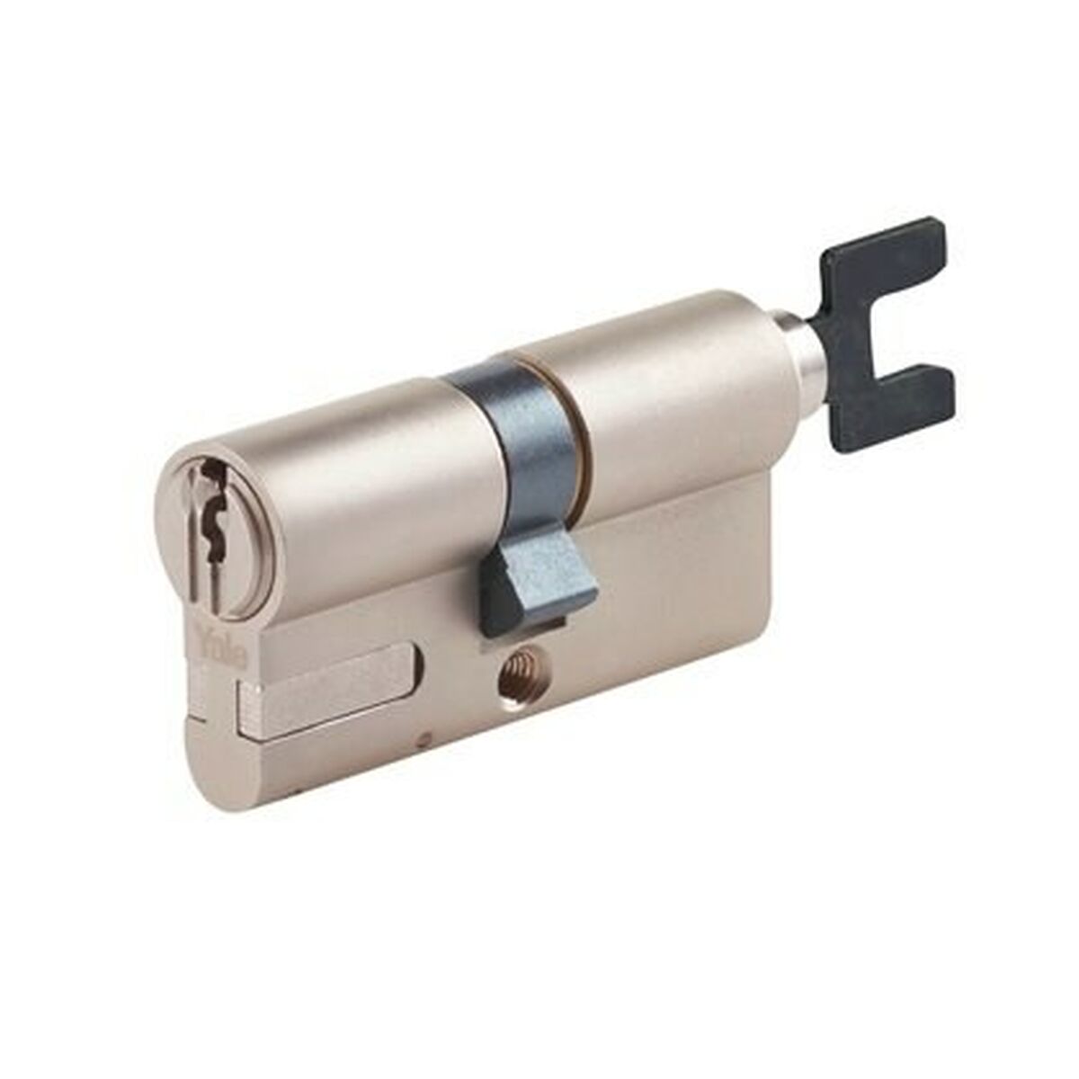 Fechadura Yale Prateado Metal Latão Redondo