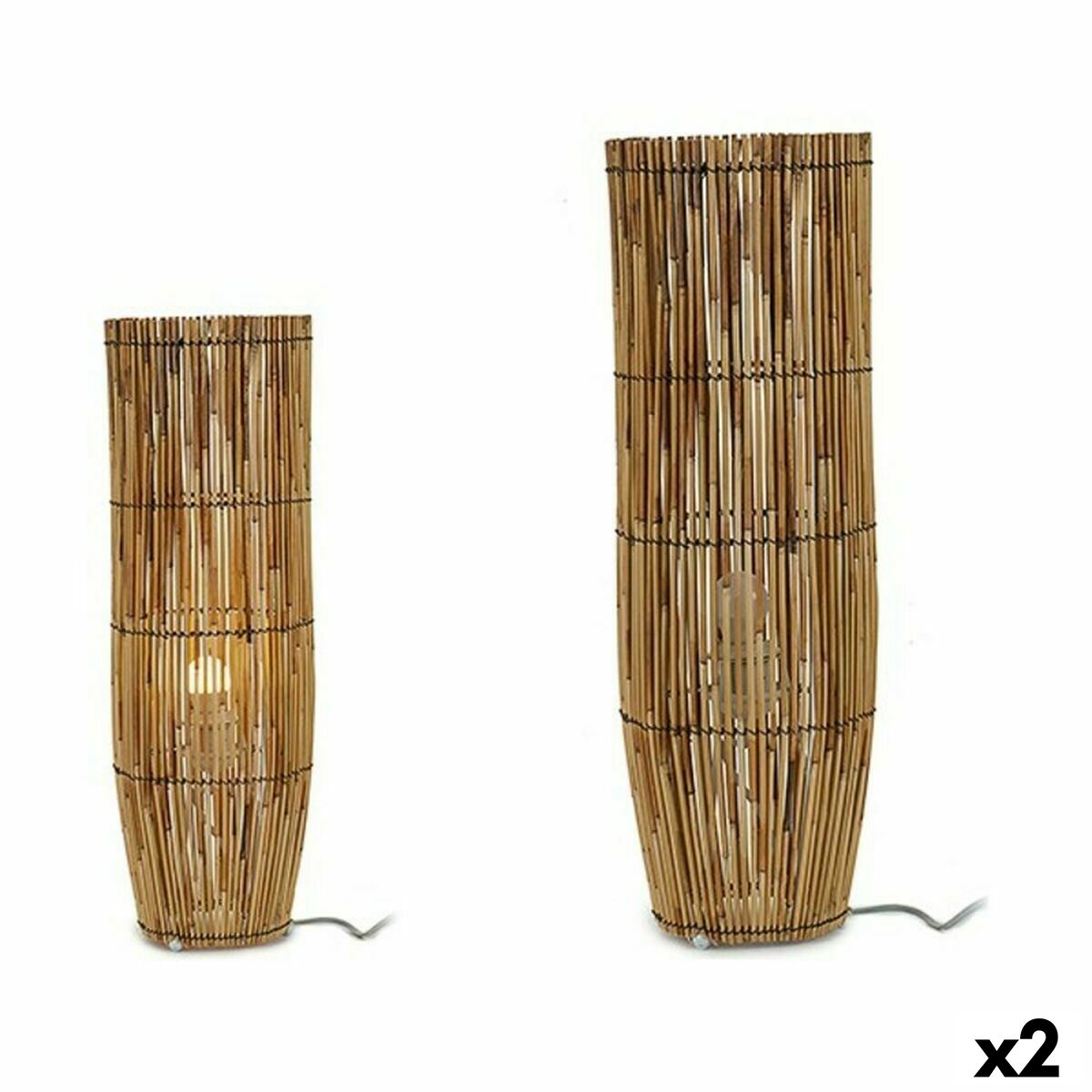 Luminária de chão Gift Decor Natural 21,5 x 62 x 21,5 cm (2 Unidades)