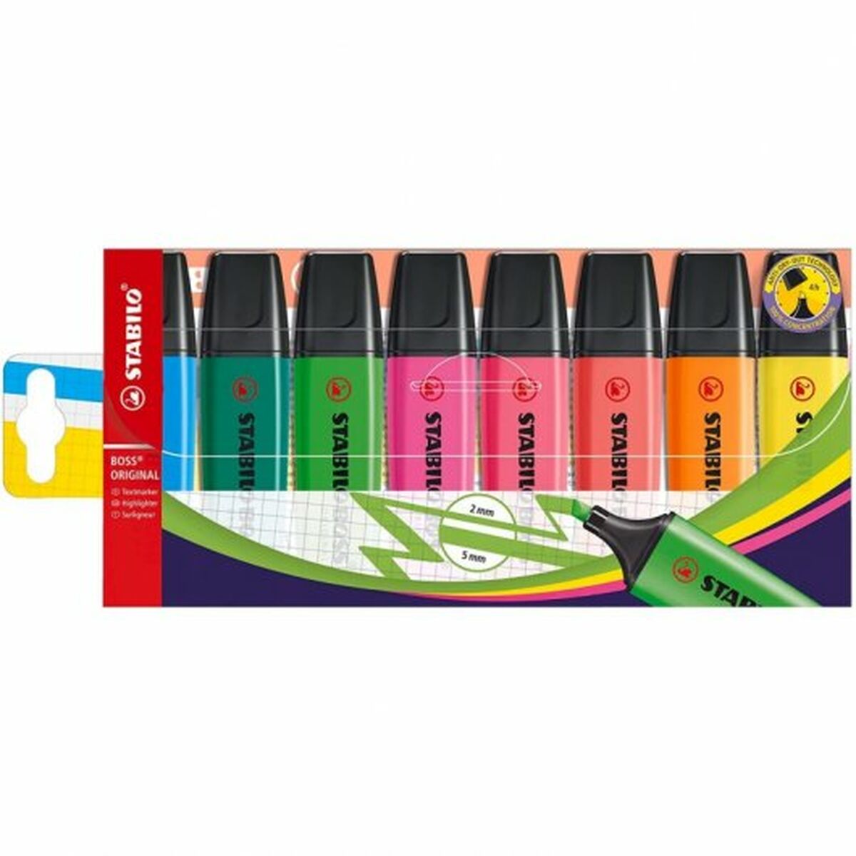 Conjunto de Marcadores Fluorescentes Stabilo 70/8 Multicolor