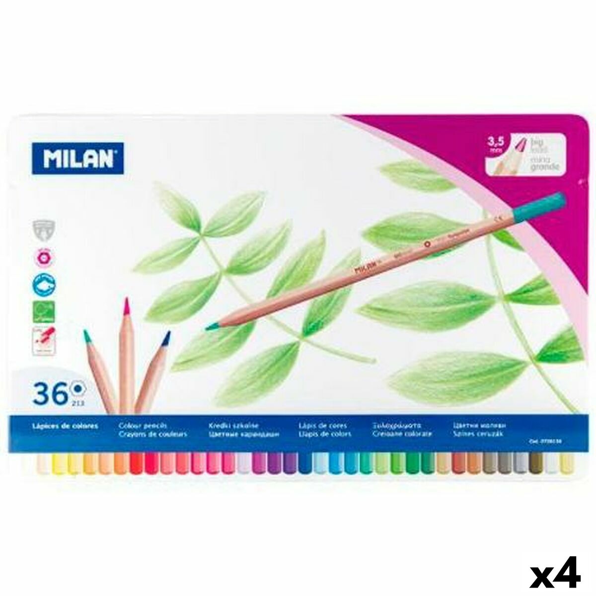 Lápis de cores Milan Multicolor (4 Unidades)