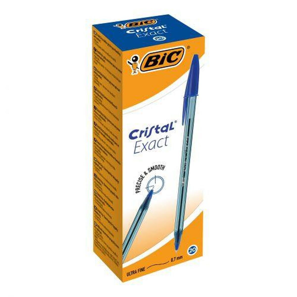 Conjunto de Canetas Bic Cristal Exact Azul (20 Unidades)
