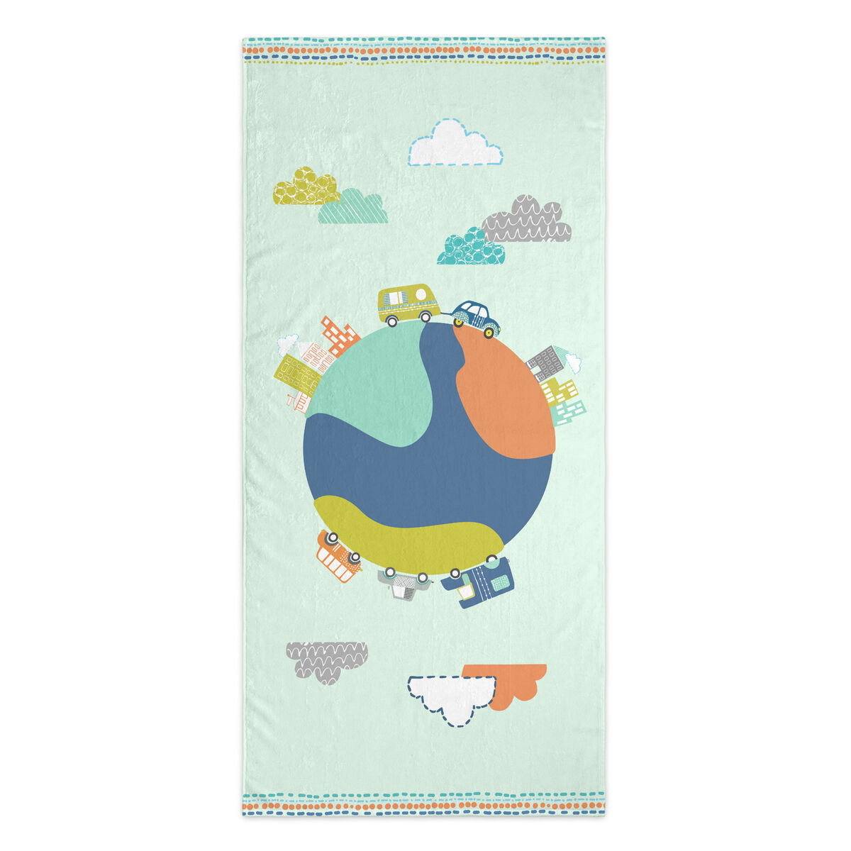 Toalha de banho HappyFriday Moshi Moshi Holidays Multicolor 70 x 150 cm