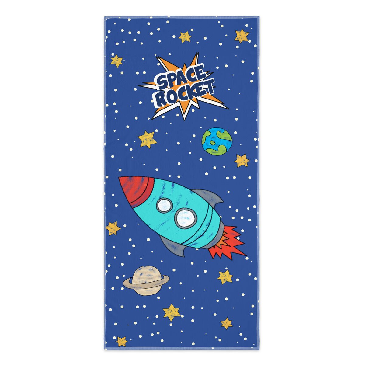 Toalha de banho HappyFriday Mr Fox Space Rocket Multicolor 70 x 150 cm
