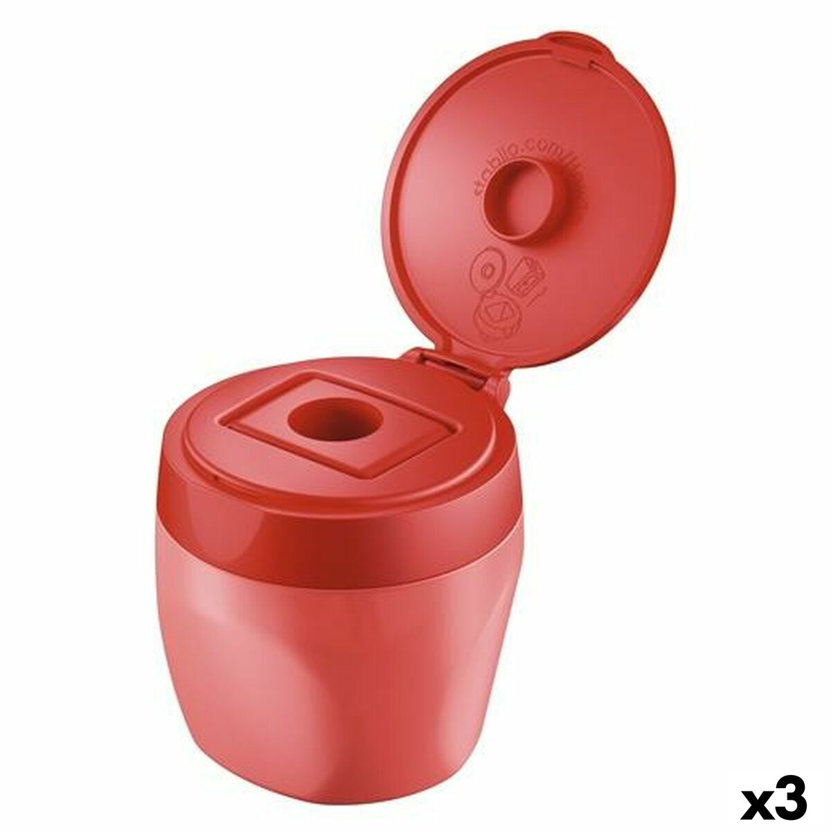 Afia-lápis Stabilo Vermelho (3 Unidades)